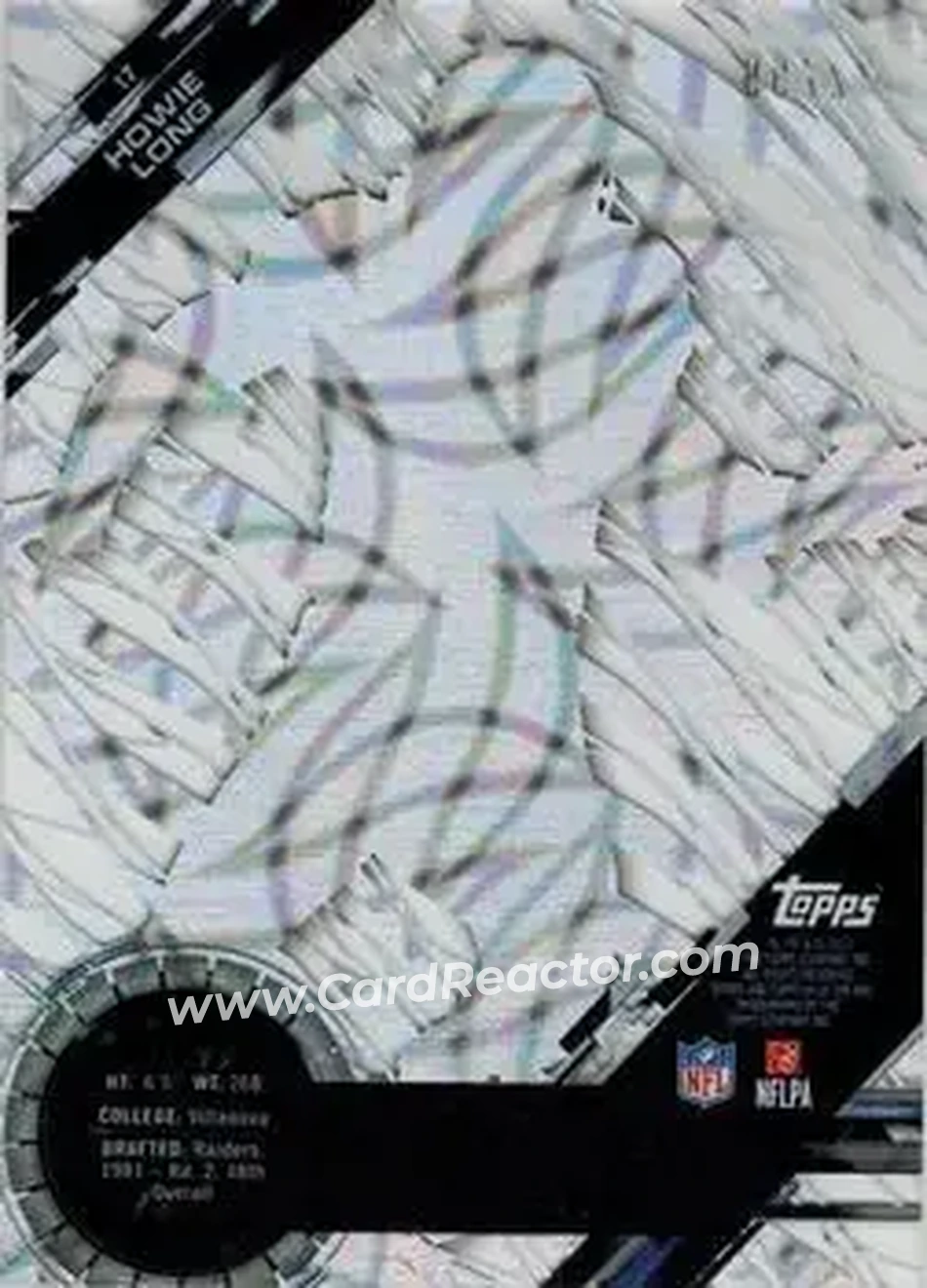 2015 Topps High Tek - Confetti Diffractors #17 - Howie Long - Los Angeles Raiders - Back