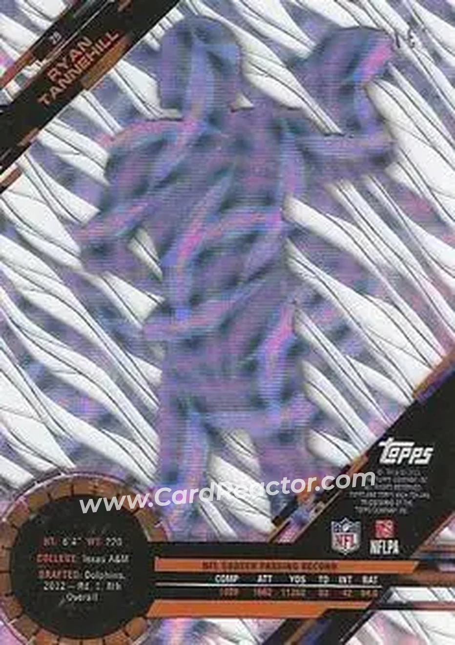 2015 Topps High Tek - Confetti Diffractors #28 - Ryan Tannehill - Miami Dolphins - Back