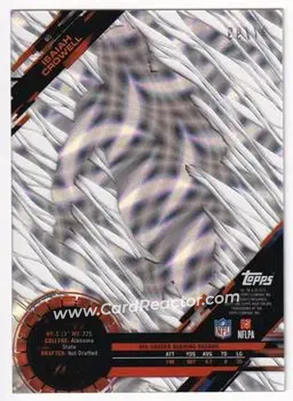 2015 Topps High Tek - Confetti Diffractors #65 - Isaiah Crowell - Cleveland Browns - Back 2015 Topps High Tek - Confetti Diffractors #65 - Isaiah Crowell - Cleveland Browns - Back