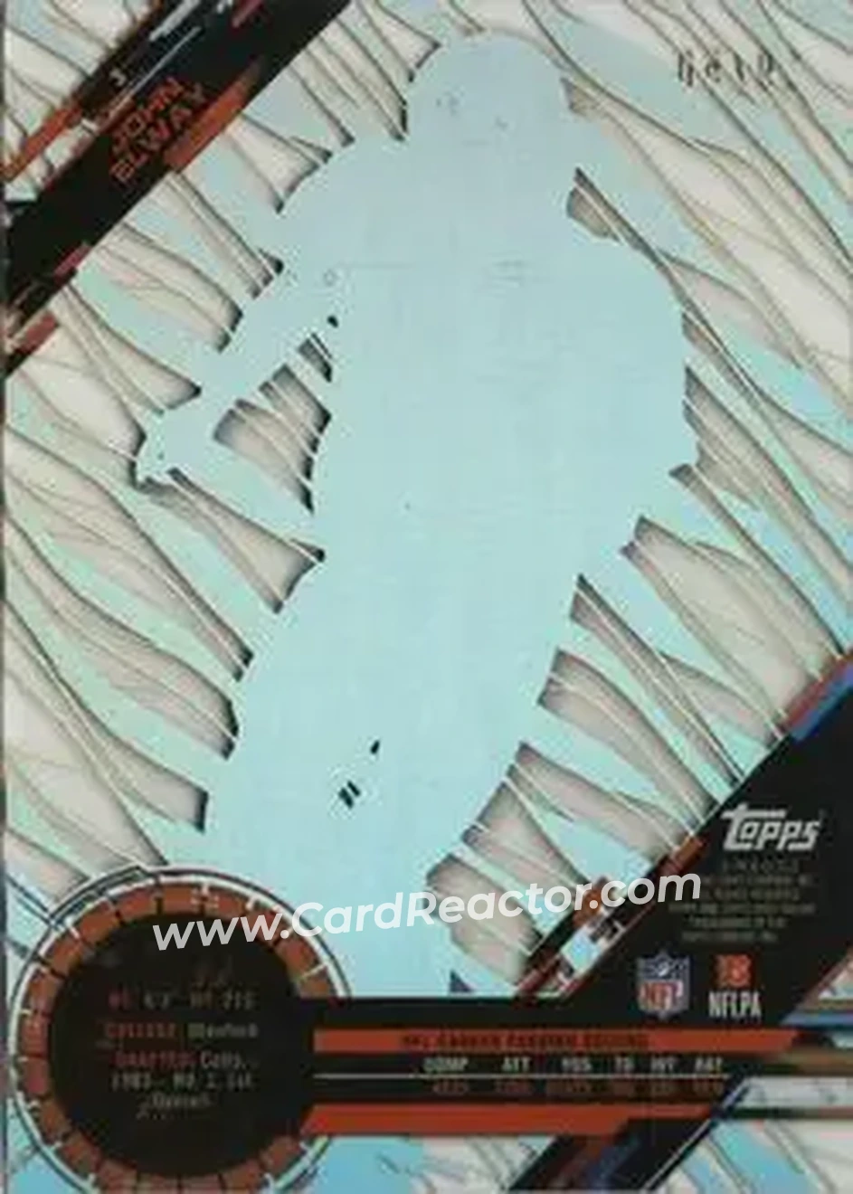 2015 Topps High Tek - Gold Rainbow Diffractors #3 - John Elway - Denver Broncos - Back