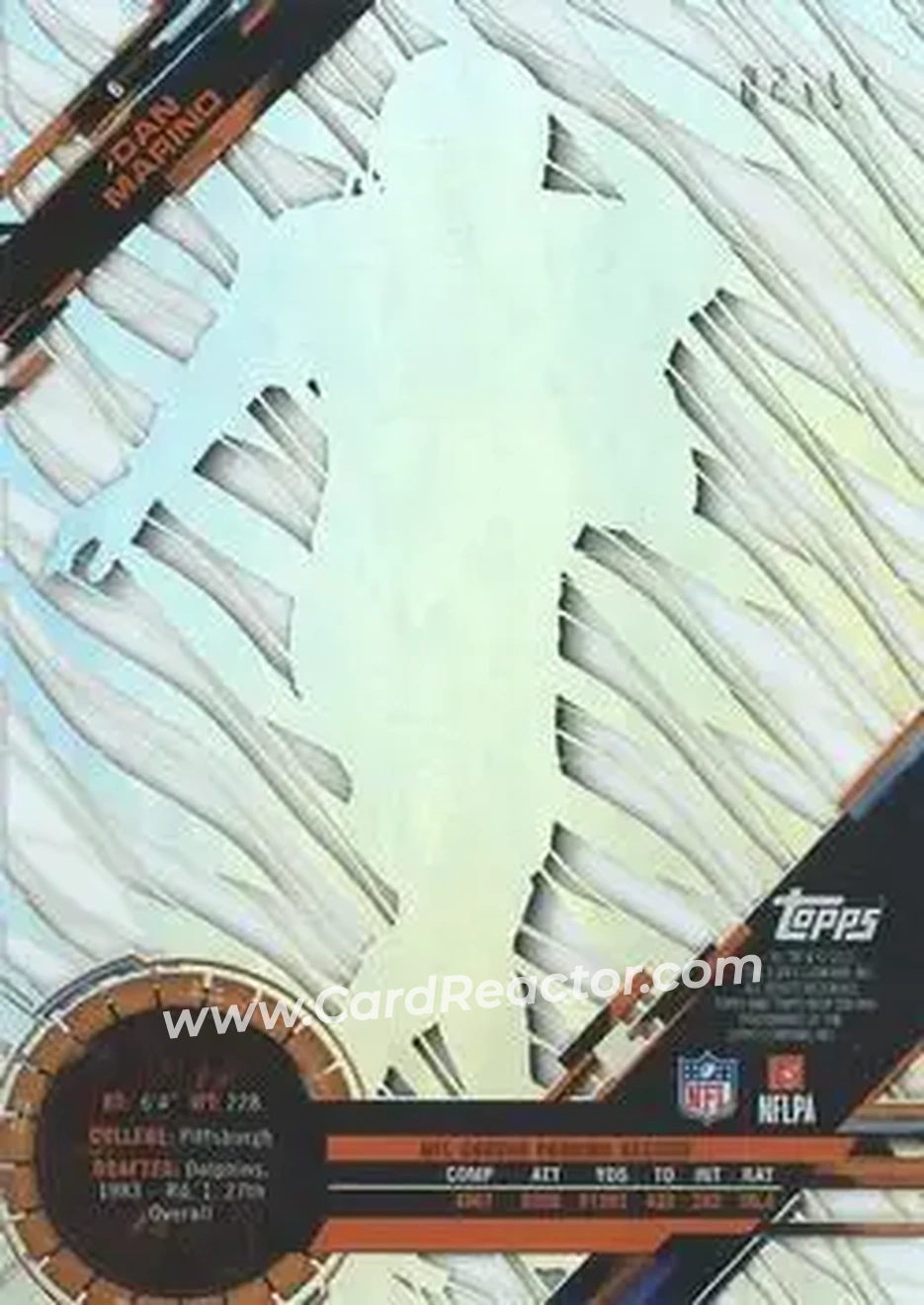 2015 Topps High Tek - Gold Rainbow Diffractors #6 - Dan Marino - Miami Dolphins - Back