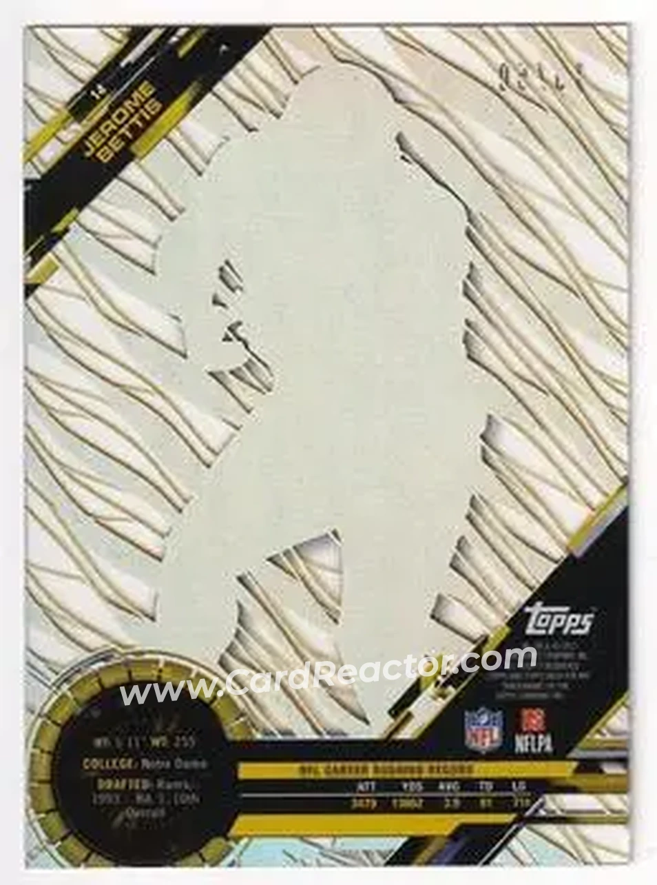 2015 Topps High Tek - Gold Rainbow Diffractors #14 - Jerome Bettis - Pittsburgh Steelers - Back