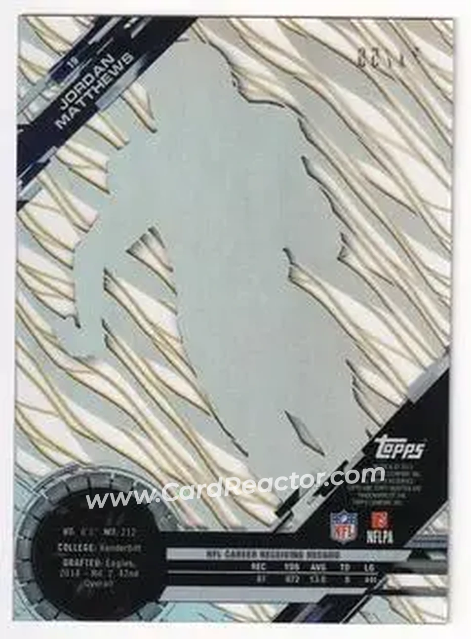 2015 Topps High Tek - Gold Rainbow Diffractors #19 - Jordan Matthews - Philadelphia Eagles - Back