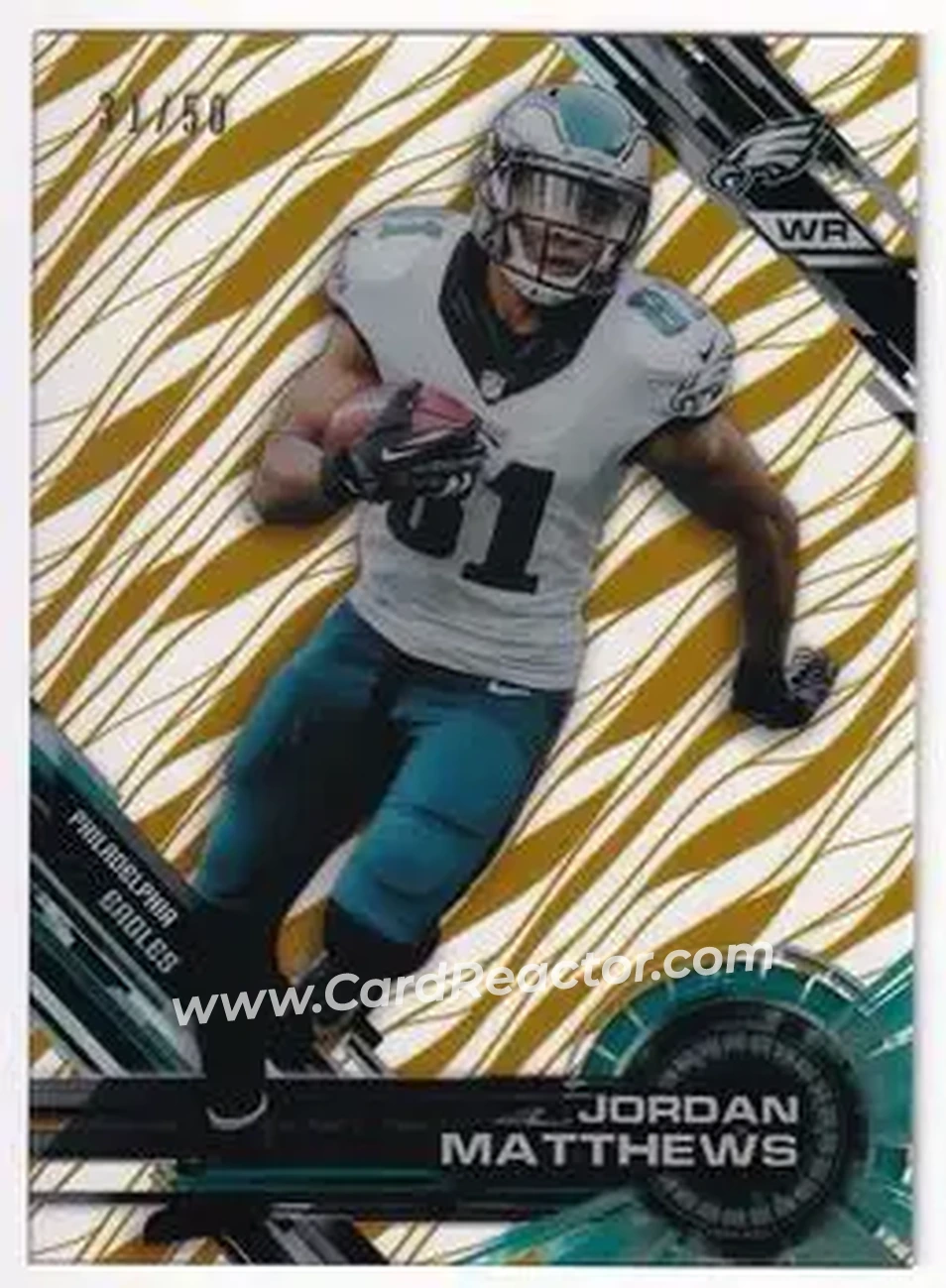 2015 Topps High Tek - Gold Rainbow Diffractors #19 - Jordan Matthews - Philadelphia Eagles - Front