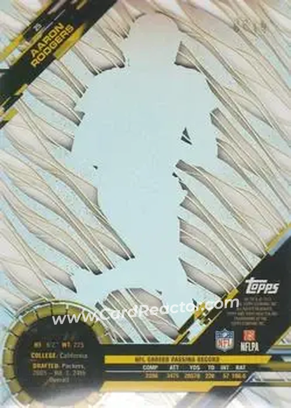 2015 Topps High Tek - Gold Rainbow Diffractors #25 - Aaron Rodgers - Green Bay Packers - Back