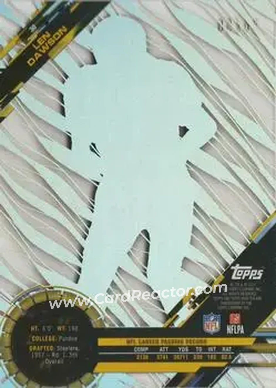 2015 Topps High Tek - Gold Rainbow Diffractors #30 - Len Dawson - Kansas City Chiefs - Back