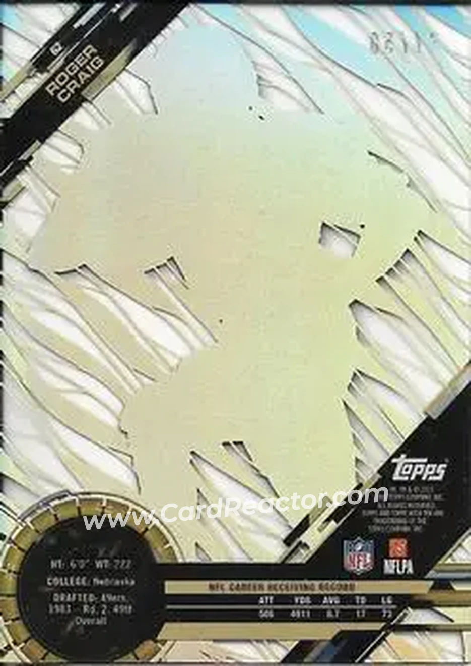 2015 Topps High Tek - Gold Rainbow Diffractors #62 - Roger Craig - San Francisco 49ers - Back