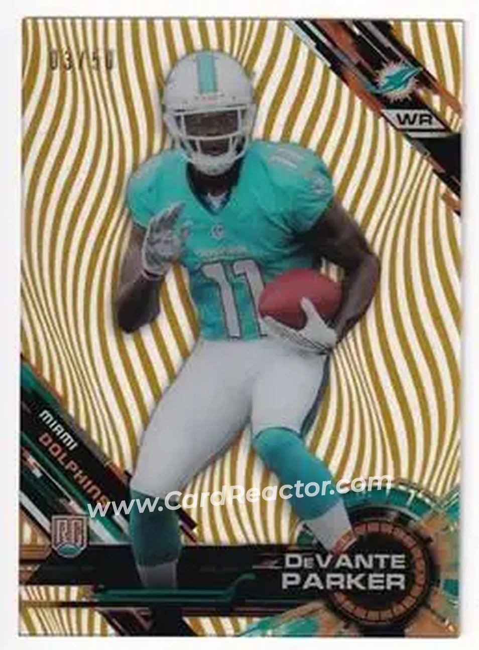 2015 Topps High Tek - Gold Rainbow Diffractors #99 - DeVante Parker - Miami Dolphins - Front