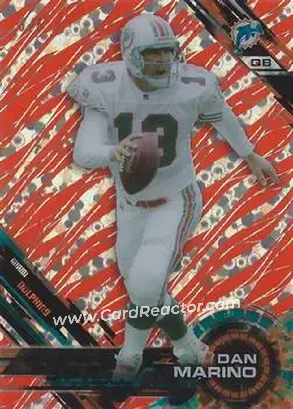 2015 Topps High Tek - Red Orbit Diffractors Pattern Grass / Waves #6 - Dan Marino - Miami Dolphins - Front