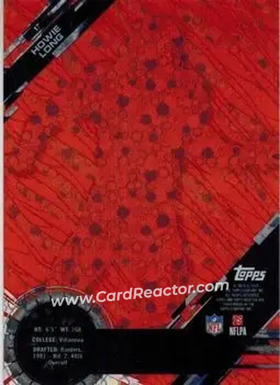 2015 Topps High Tek - Red Orbit Diffractors Pattern Grass / Waves #17 - Howie Long - Los Angeles Raiders - Back