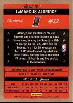 Back of LaMarcus Aldridge