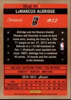 Back of LaMarcus Aldridge