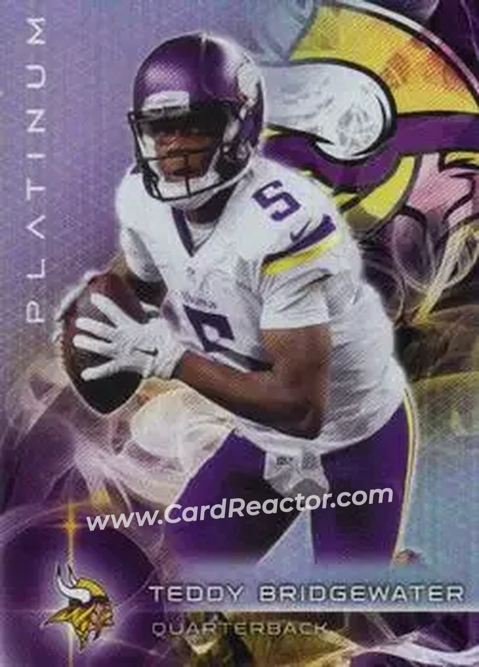 2015 Topps Platinum #16 - Teddy Bridgewater - Minnesota Vikings - Front