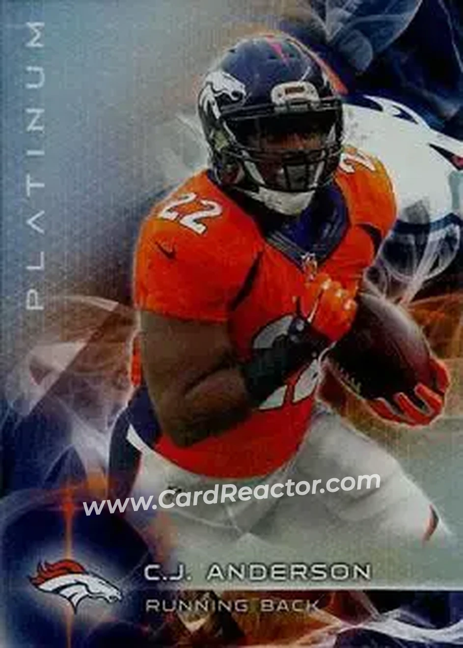 2015 Topps Platinum #21 - C.J. Anderson - Denver Broncos - Front
