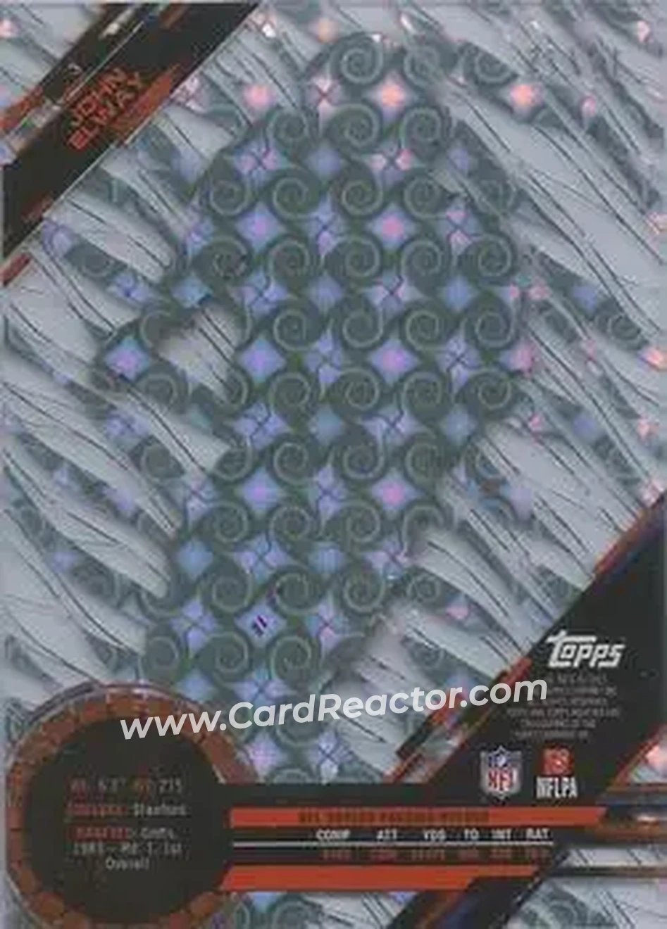 2015 Topps High Tek - Tidal Diffractors #3 - John Elway - Denver Broncos - Back