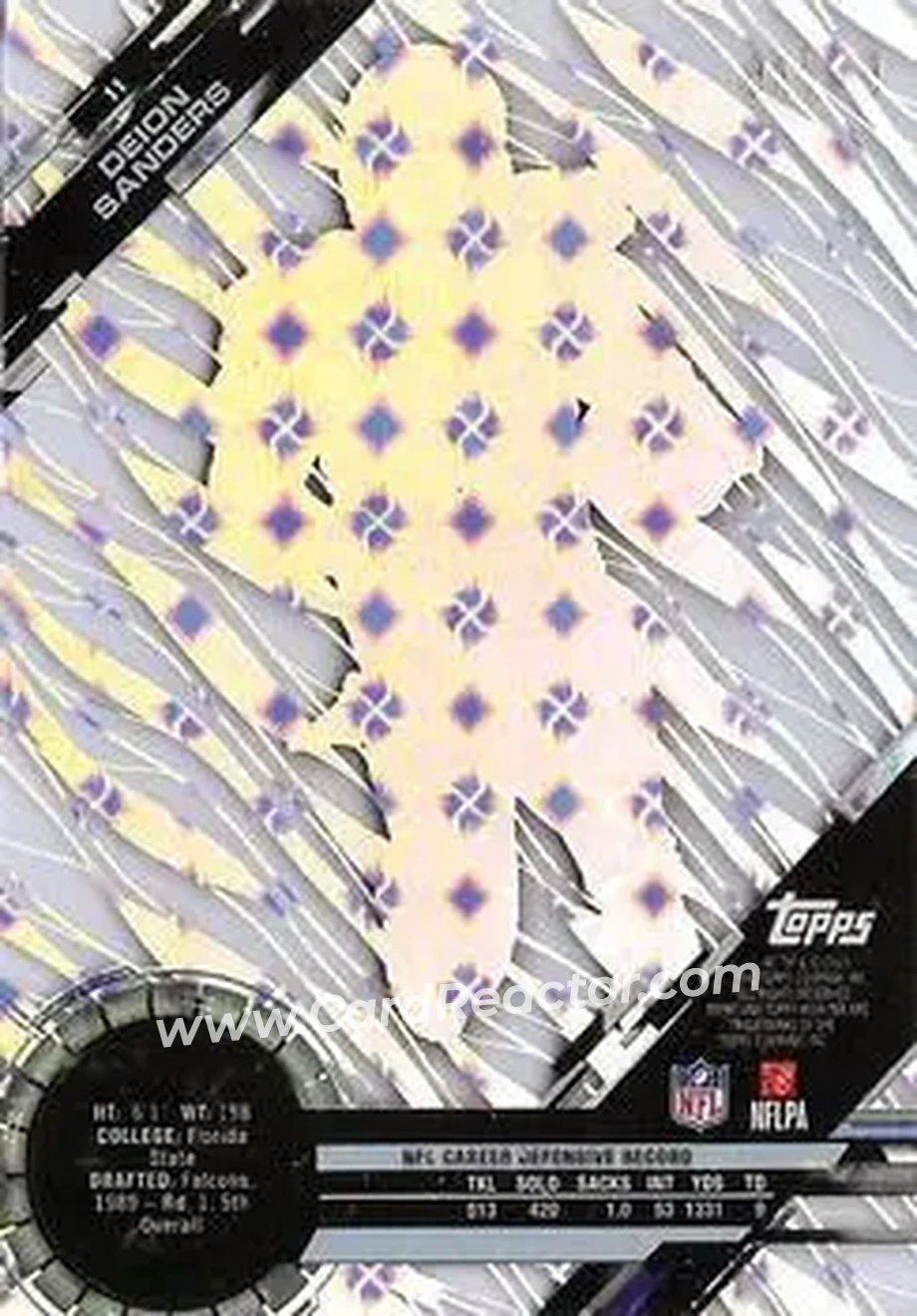 2015 Topps High Tek - Tidal Diffractors #11 - Deion Sanders - Dallas Cowboys - Back