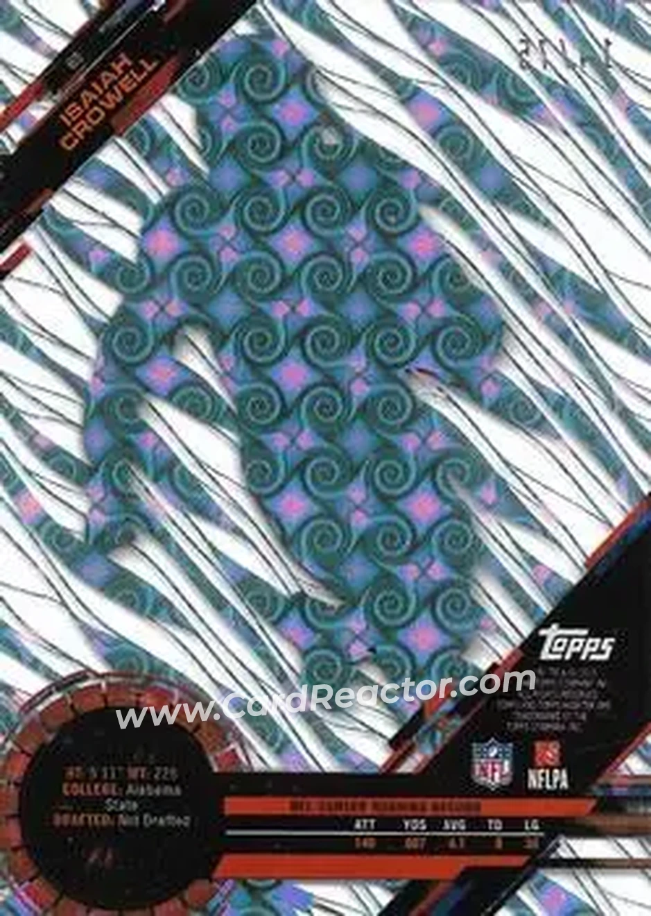 2015 Topps High Tek - Tidal Diffractors #65 - Isaiah Crowell - Cleveland Browns - Back