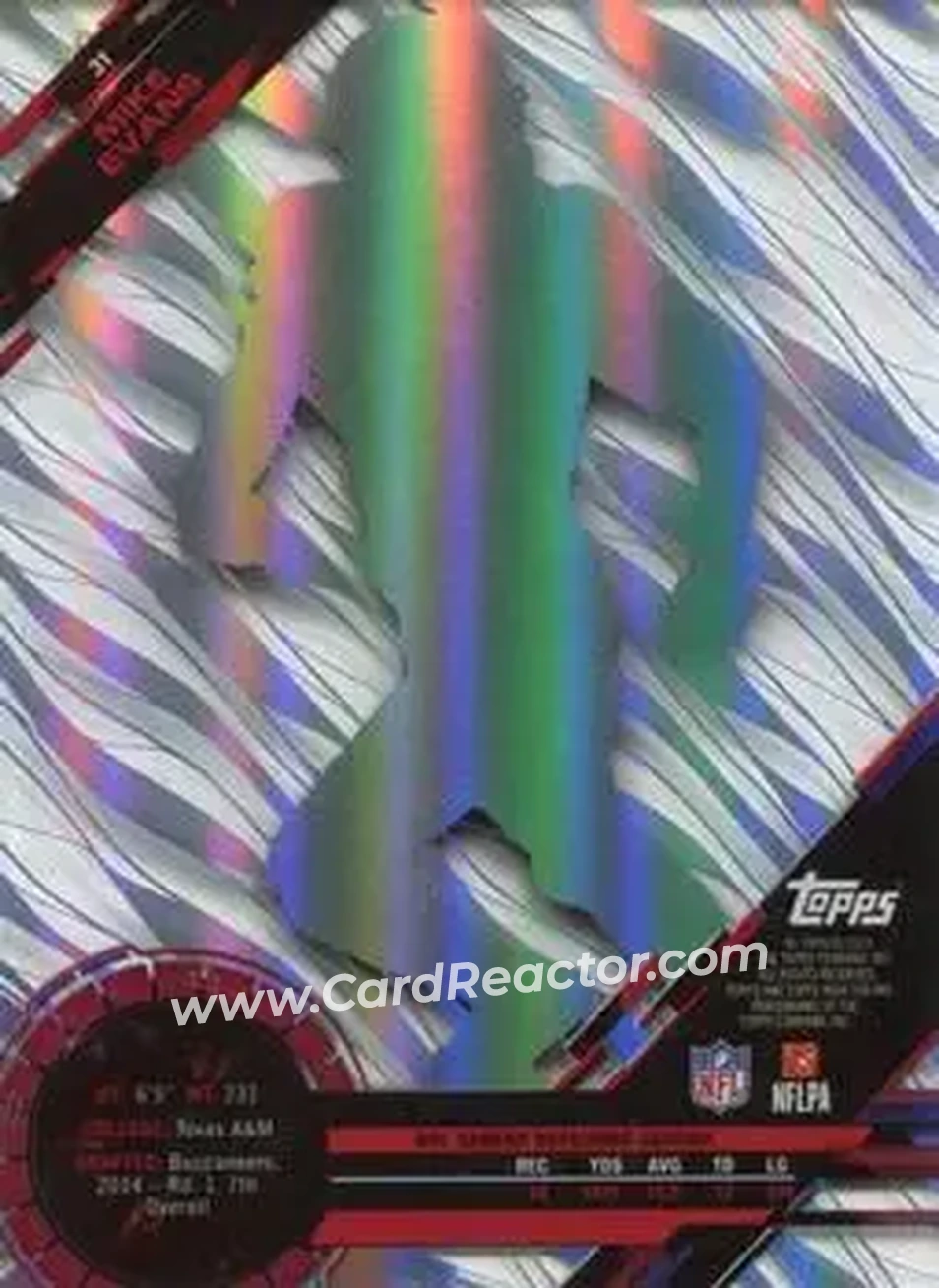 2015 Topps High Tek #31 - Mike Evans - Tampa Bay Buccaneers - Back 2015 Topps High Tek #31 - Mike Evans - Tampa Bay Buccaneers - Back