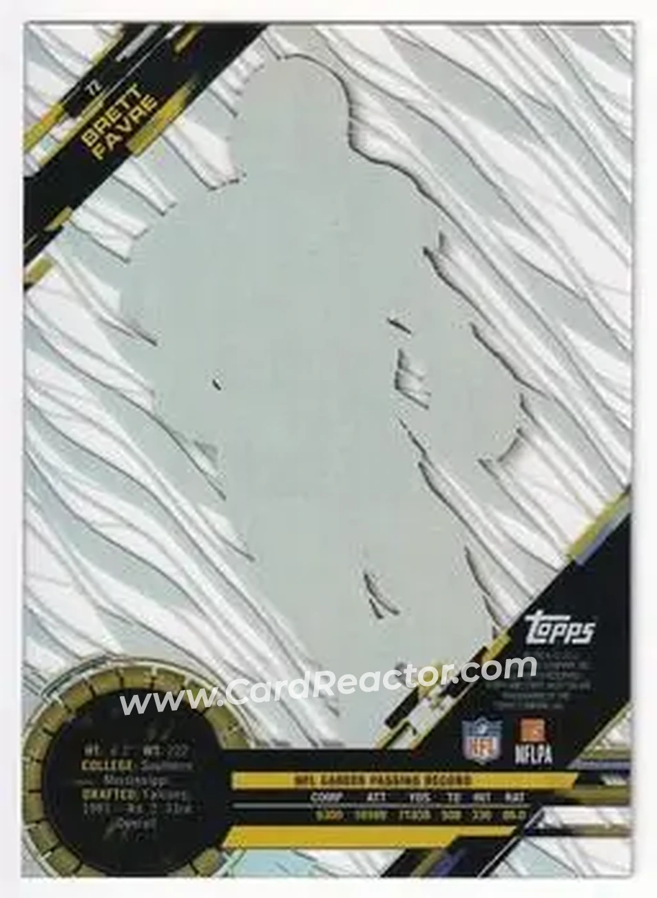 2015 Topps High Tek #72 - Brett Favre - Green Bay Packers - Back