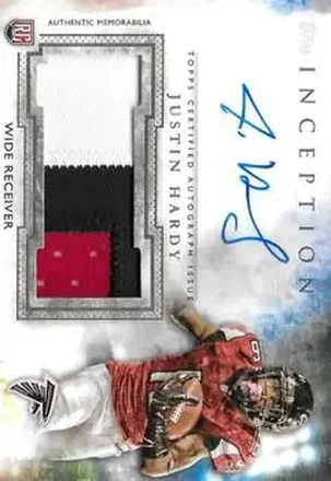 2015 Topps Inception - Autographed Jumbo Patches #AJP-JHA - Justin Hardy - Atlanta Falcons