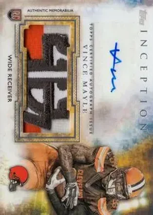 2015 Topps Inception - Autographed Jumbo Patches #AJP-VM - Vince Mayle - Cleveland Browns