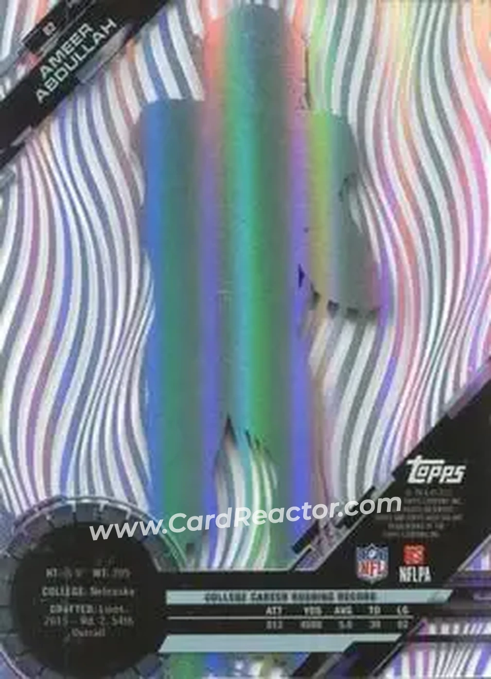 2015 Topps High Tek #82 - Ameer Abdullah - Detroit Lions - Back
