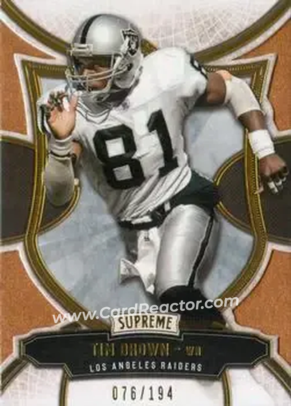 2015 Topps Supreme - Copper #56 - Tim Brown - Los Angeles Raiders - Front
