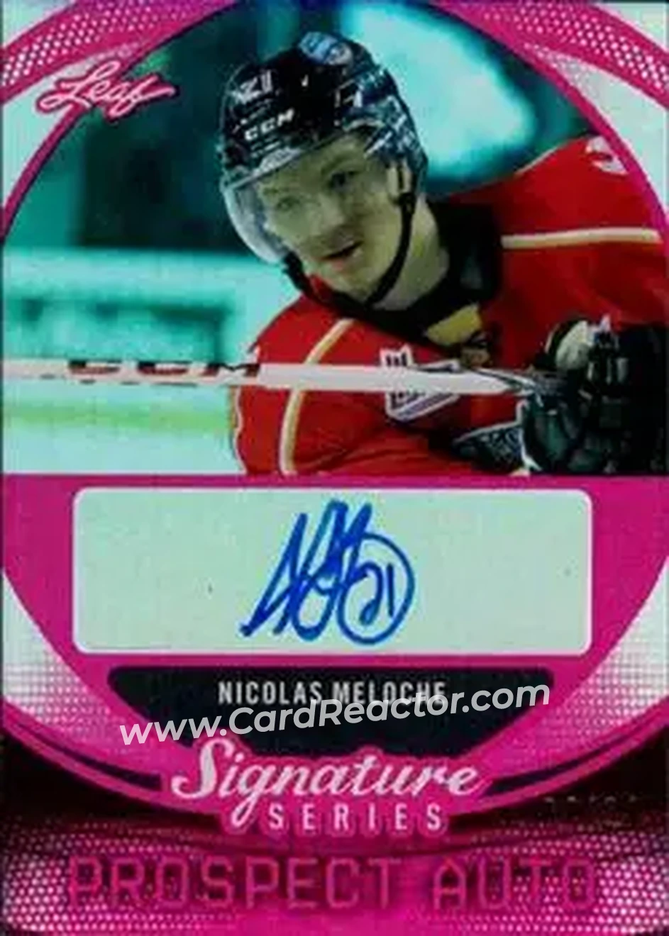 2015 Leaf Signature Series - Prospects Red #SP-NM2 - Nicolas Meloche - Baie-Comeau Drakkar - Front 2015 Leaf Signature Series - Prospects Red #SP-NM2 - Nicolas Meloche - Baie-Comeau Drakkar - Front