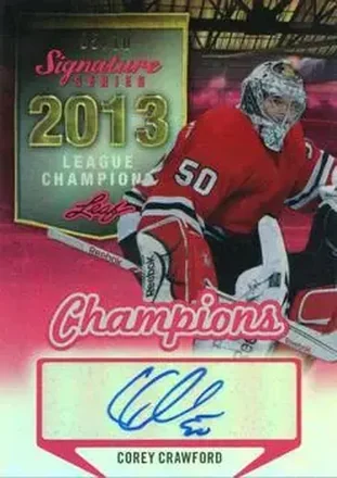 2015 Leaf Signature Series - Signature Champions - Red #SCH-CC1 - Corey Crawford - Chicago Blackhawks