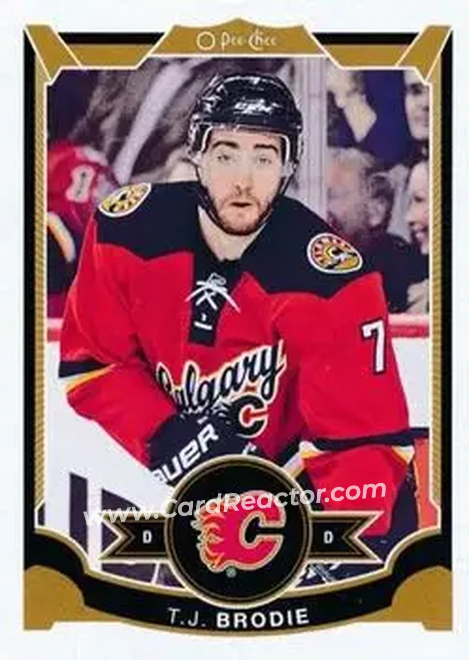 2015-16 O-Pee-Chee #20 - T.J. Brodie - Calgary Flames - Front