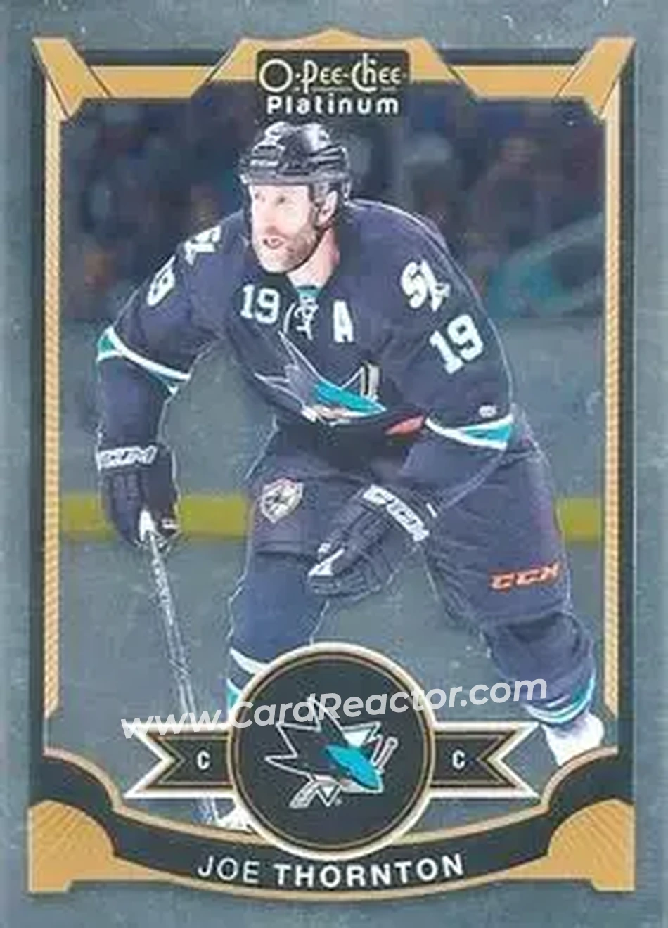 2015-16 O-Pee-Chee Platinum #19 - Joe Thornton - San Jose Sharks - Front