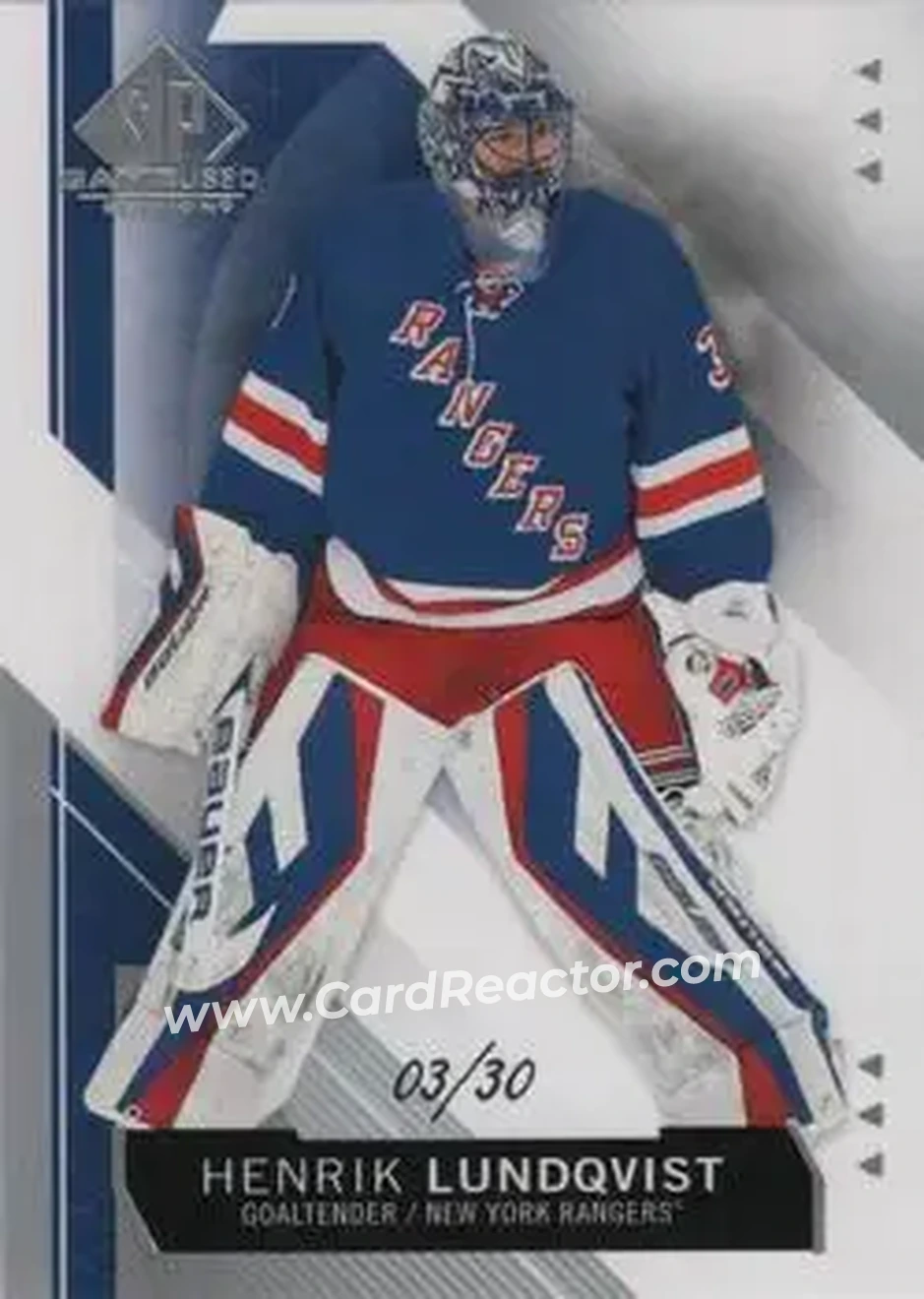 2015-16 SP Game Used #51 - Henrik Lundqvist - New York Rangers - Front