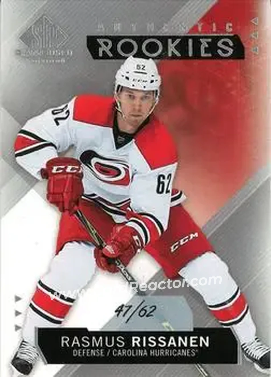 2015-16 SP Game Used #101 - Rasmus Rissanen - Carolina Hurricanes - Front
