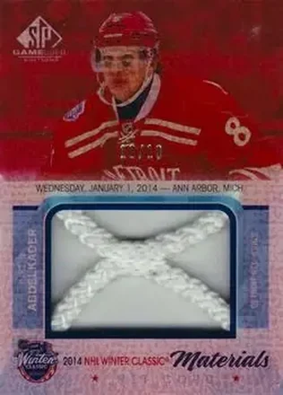 2015-16 SP Game Used - 2014 Winter Classic Net Cord Red Light #WCNC-JA - Justin Abdelkader - Detroit Red Wings