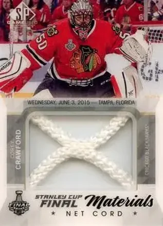 2015-16 SP Game Used - 2015 Stanley Cup Finals Net Cord #SCNC-CC - Corey Crawford - Chicago Blackhawks