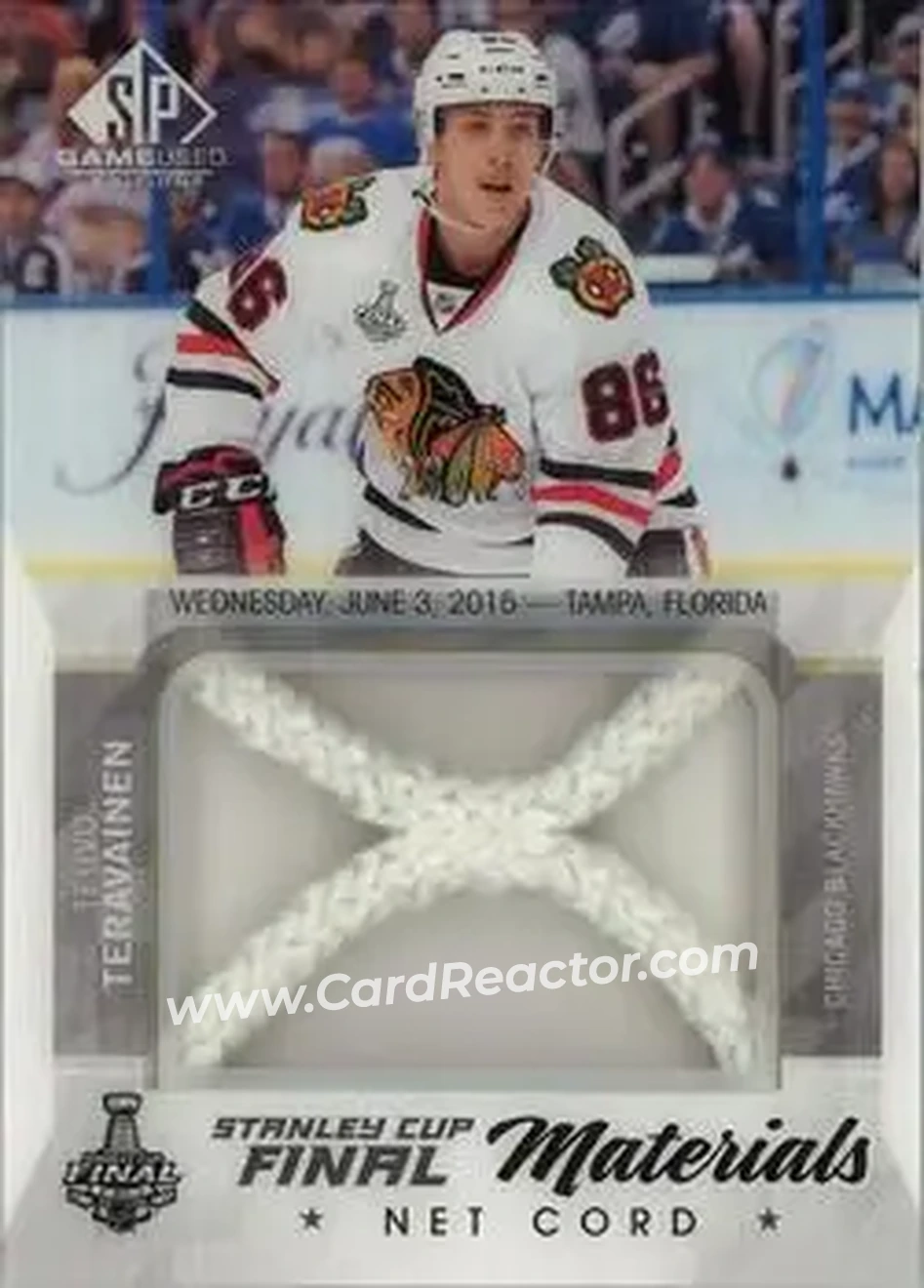 2015-16 SP Game Used - 2015 Stanley Cup Finals Net Cord #SCNC-TT - Teuvo Teravainen - Chicago Blackhawks - Front