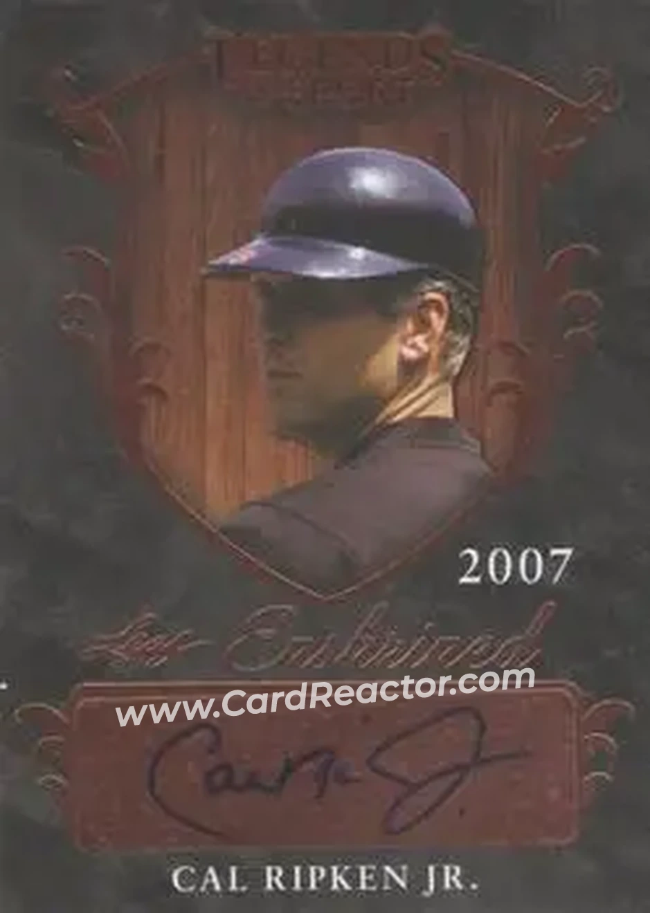 2015 Leaf Legends of Sport - Enshrined Autographs Bronze Foil #EA-CRJ - Cal Ripken - Baltimore Orioles - Front 2015 Leaf Legends of Sport - Enshrined Autographs Bronze Foil #EA-CRJ - Cal Ripken - Baltimore Orioles - Front