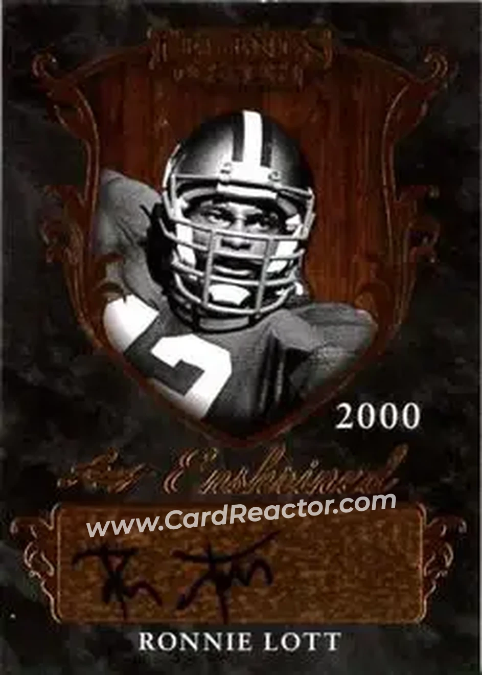 2015 Leaf Legends of Sport - Enshrined Autographs Bronze Foil #EA-RL1 - Ronnie Lott - San Francisco 49ers - Front 2015 Leaf Legends of Sport - Enshrined Autographs Bronze Foil #EA-RL1 - Ronnie Lott - San Francisco 49ers - Front
