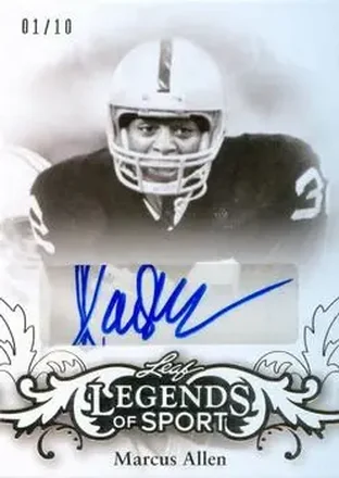 2015 Leaf Legends of Sport - Gold Foil #BA-MA1 - Marcus Allen - Los Angeles Raiders