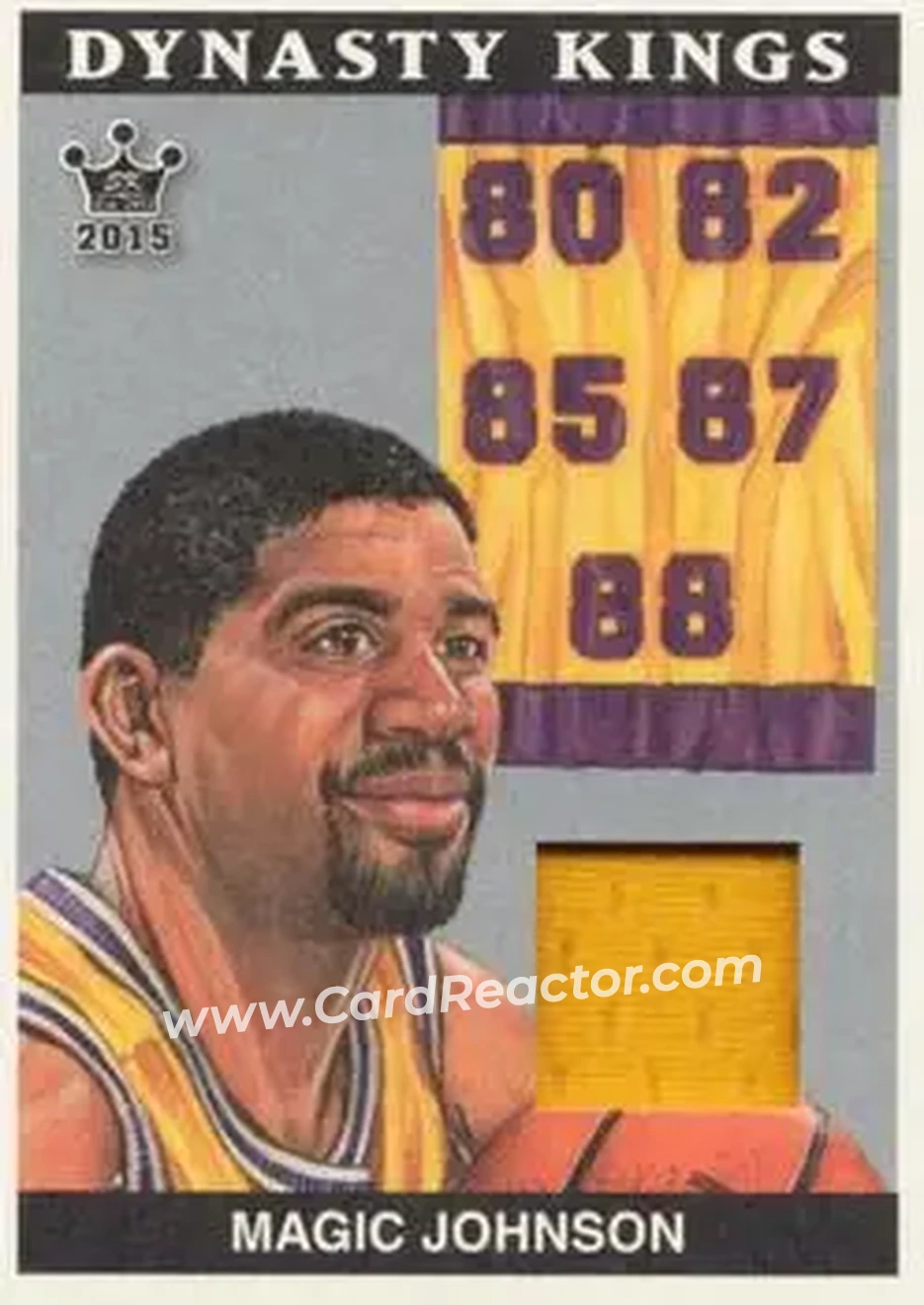 2015 Leaf Sportkings - Dynasty Kings Memorabilia #DKJ-MJ1 - Magic Johnson - Los Angeles Lakers - Front 2015 Leaf Sportkings - Dynasty Kings Memorabilia #DKJ-MJ1 - Magic Johnson - Los Angeles Lakers - Front