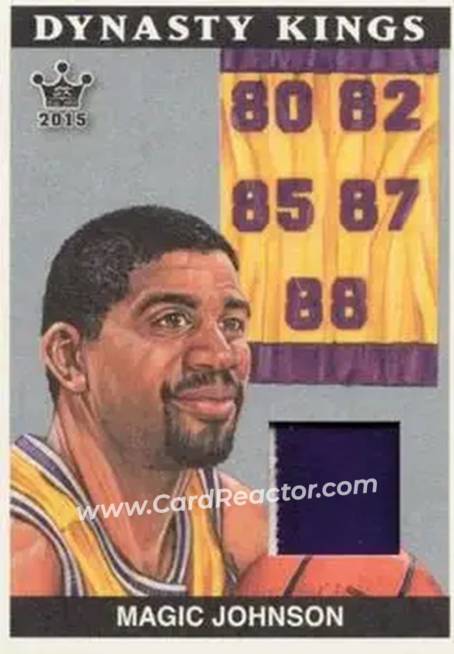2015 Leaf Sportkings - Dynasty Kings Memorabilia Patch #DKP-MJ1 - Magic Johnson - Front