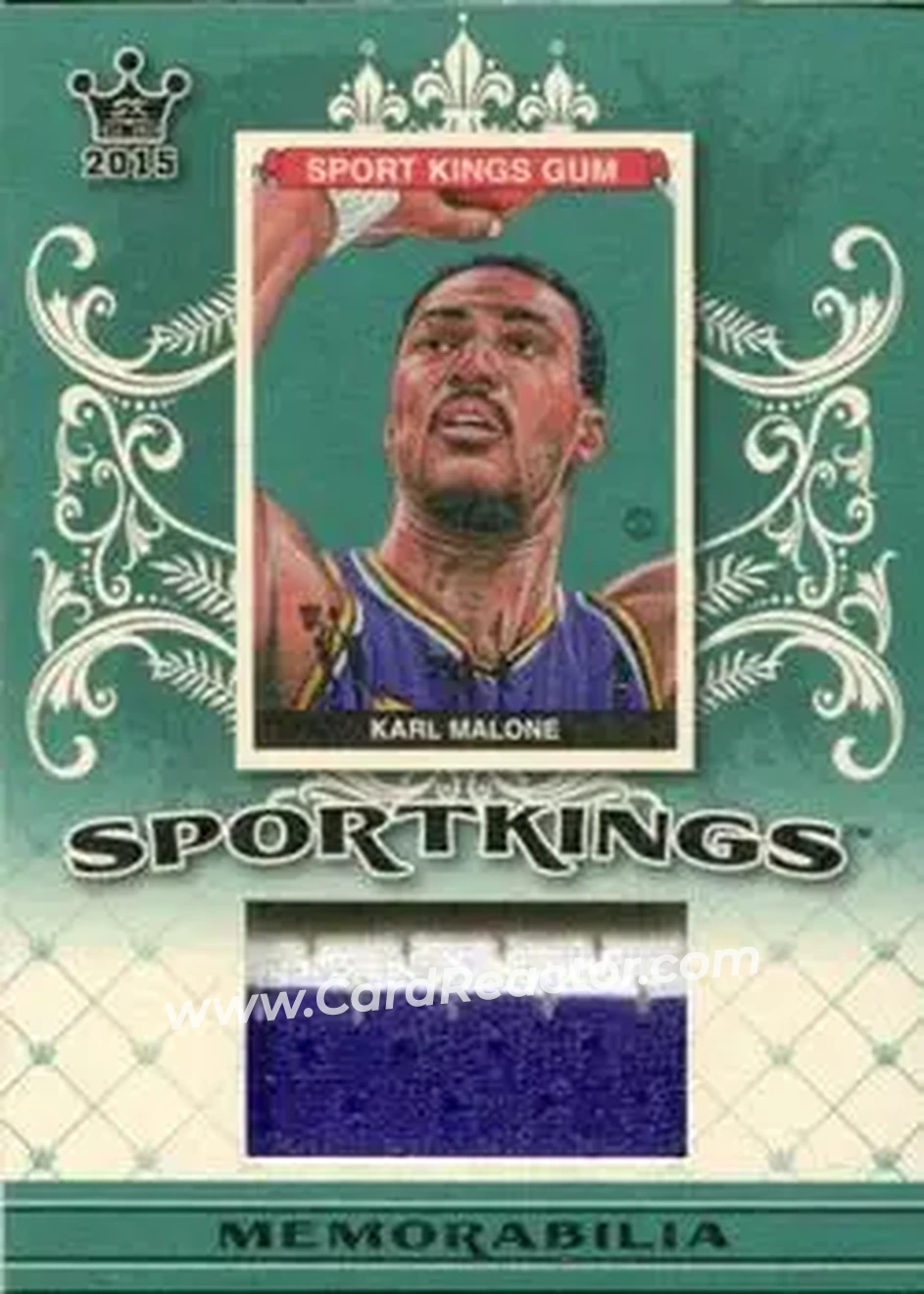 2015 Leaf Sportkings - Sportkings Memorabilia Green Patch #SP-KM1 - Karl Malone - Utah Jazz - Front 2015 Leaf Sportkings - Sportkings Memorabilia Green Patch #SP-KM1 - Karl Malone - Utah Jazz - Front