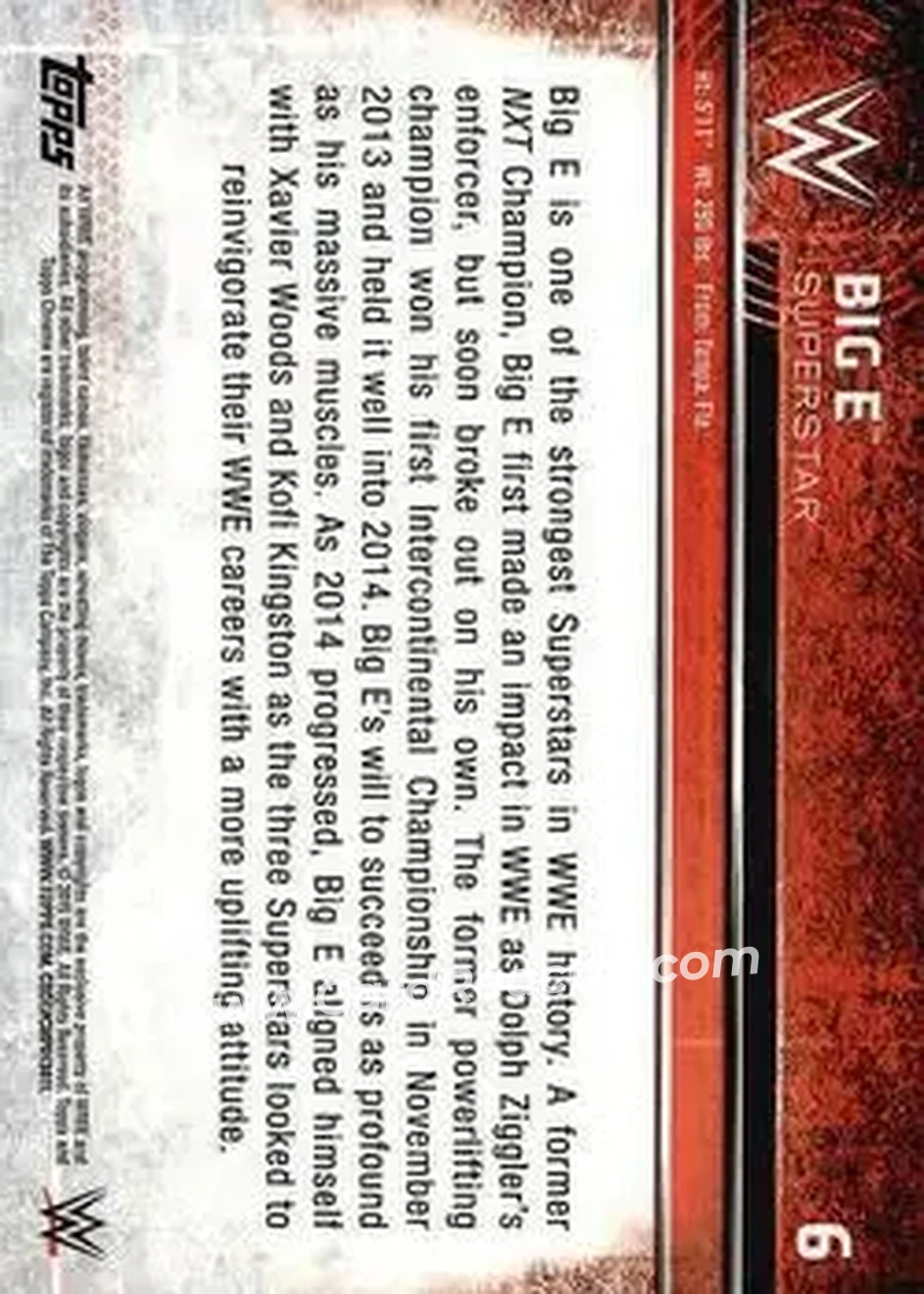 2015 Topps Chrome WWE #6 - Big E - Back