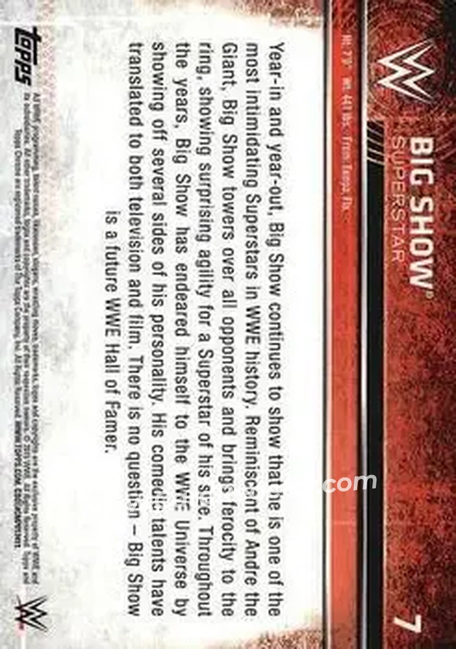 2015 Topps Chrome WWE #7 - Big Show - Back