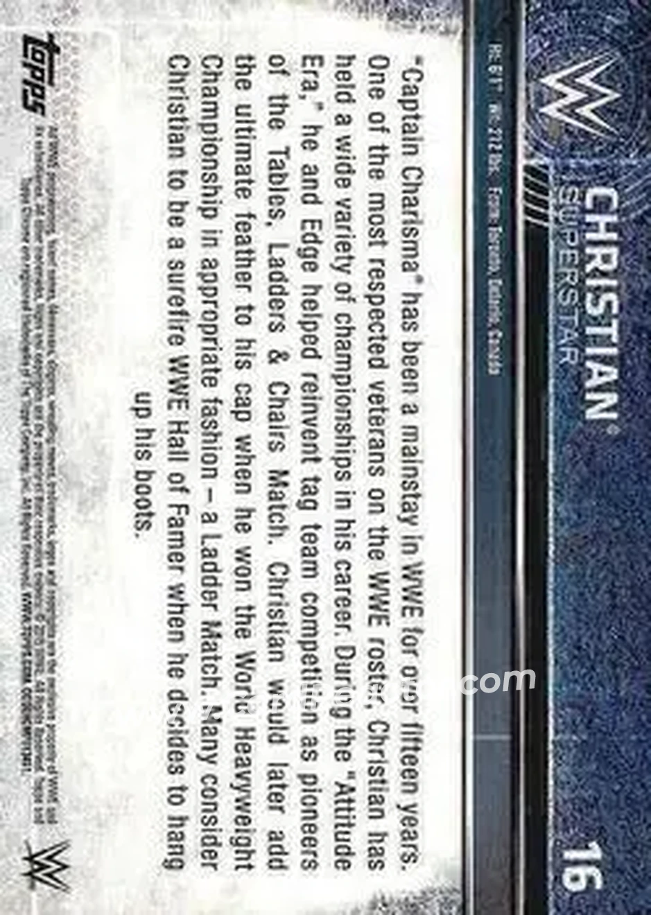 2015 Topps Chrome WWE #16 - Christian Cage - Back