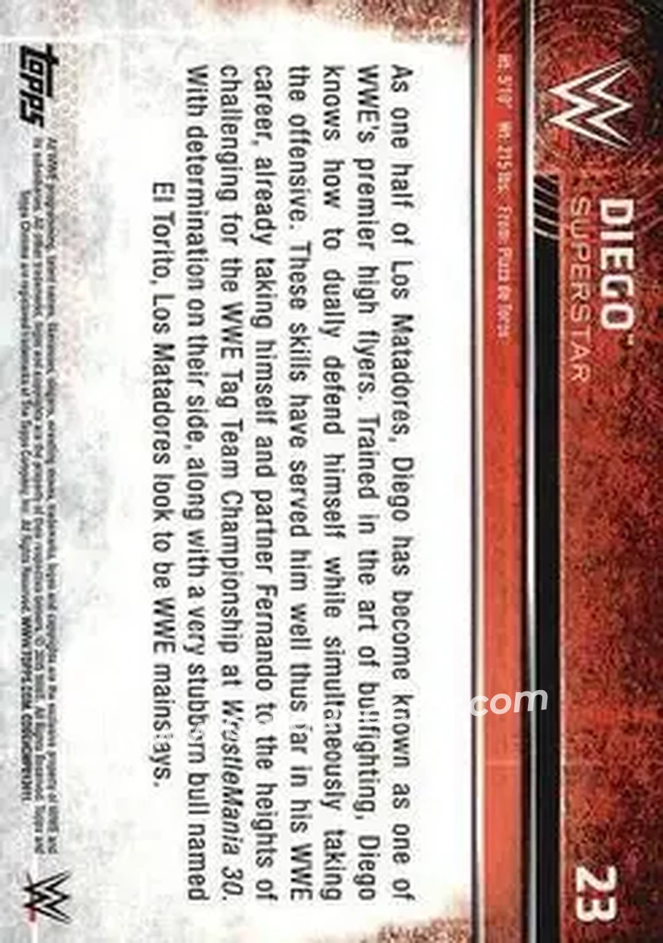 2015 Topps Chrome WWE #23 - Primo - Back