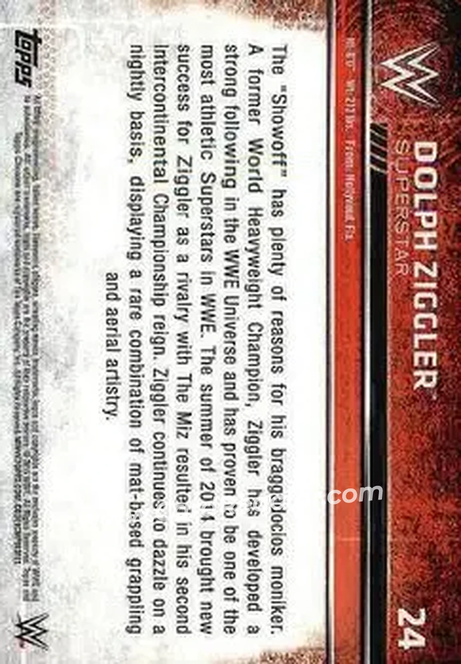 2015 Topps Chrome WWE #24 - Dolph Ziggler - Back