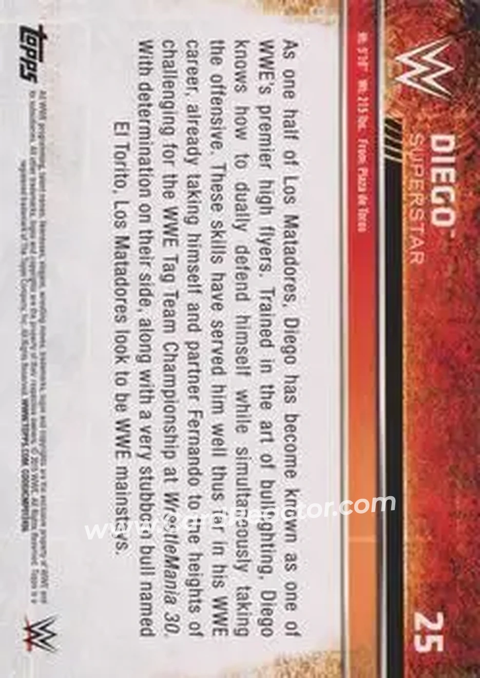 2015 Topps WWE #25 - Primo - Back