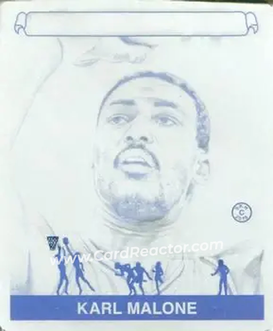 2015 Leaf Sportkings - Mini Printing Plate Black #009 - Karl Malone - Utah Jazz - Front