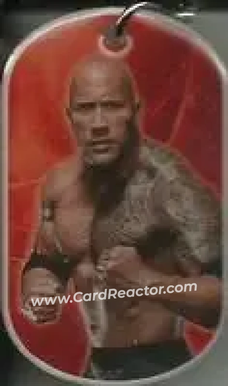 2015 Topps WWE Ringside Relic Dog Tags Inserts - Dog Tags #NNO - The Rock - Front 2015 Topps WWE Ringside Relic Dog Tags Inserts - Dog Tags #NNO - The Rock - Front
